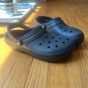 Black Wool Crocs